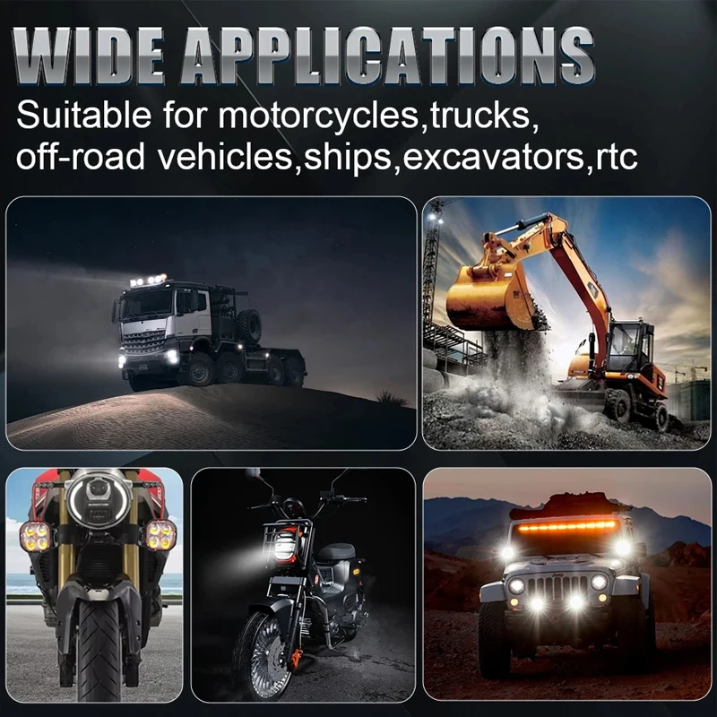 Faretti per moto led rosso da lavoro fendinebbia Fari ausiliari per moto luci aggiuntive accessori per moto 4