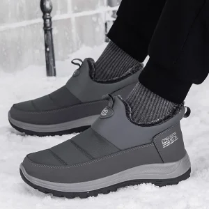 Stivali da uomo Stivali da neve leggeri invernali impermeabili Scarpe da uomo in pelliccia calda e spessa Stivaletti unisex taglie forti Slip On Scarpe casual 1