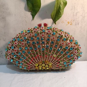 XIYUAN donna multicolor Crystal Dinner Party Handbag Diamond Hollow Out borsa da sera borsa da banchetto di Gala floreale da sposa 1