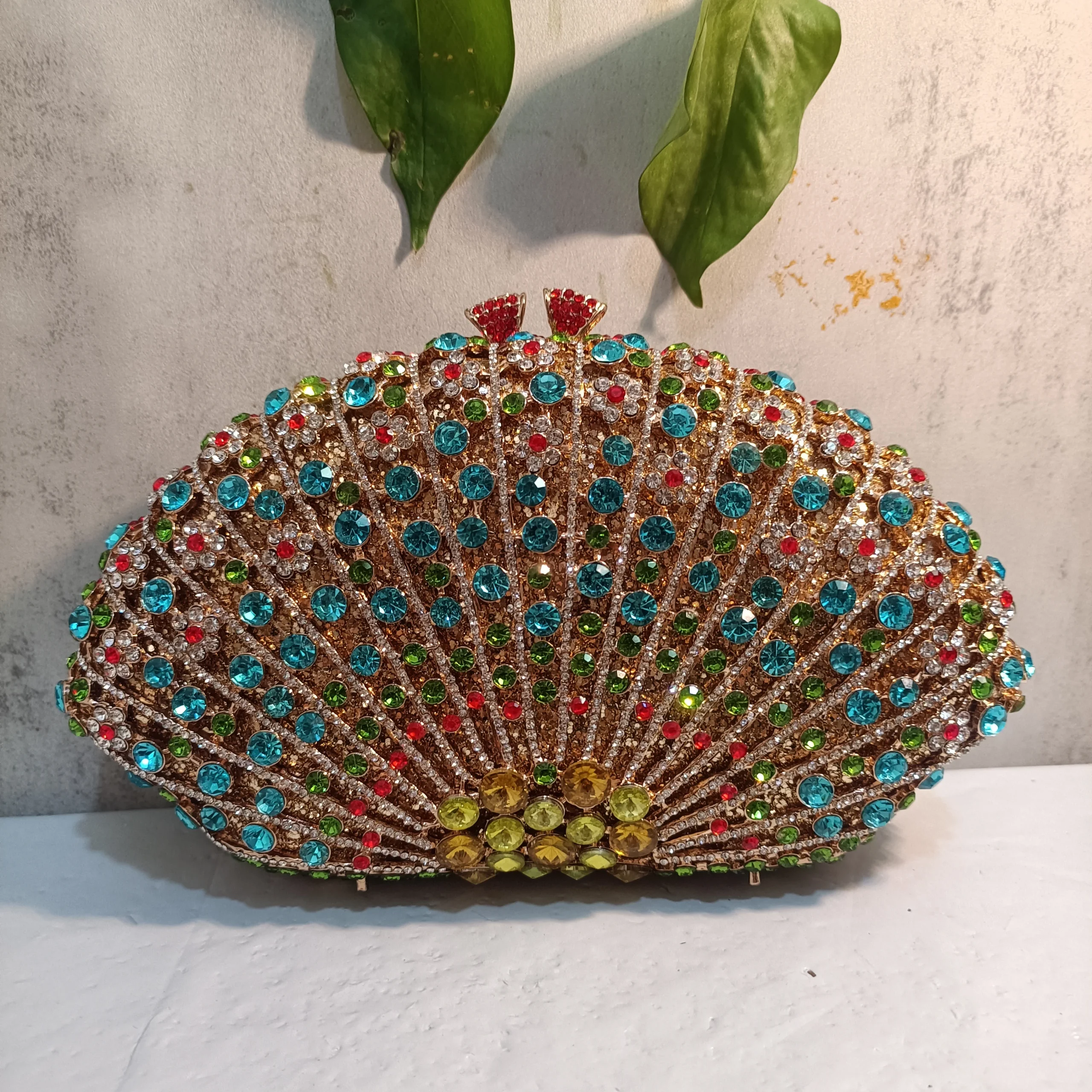 XIYUAN donna multicolor Crystal Dinner Party Handbag Diamond Hollow Out borsa da sera borsa da banchetto di Gala floreale da sposa 1