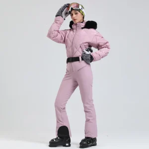 Gsou Snow Winter Donna Warm Down Snowsuit Sci all'aperto Caldo impermeabile antivento Snowboard Tuta intera Tuta da sci alla moda 1