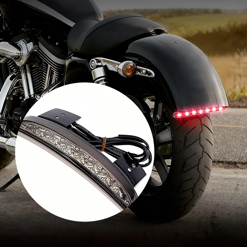 Parafango posteriore per moto Tailling Edge LED rosso freno targa fanale posteriore stop luce di marcia indicatore di direzione per Moto Harley 3