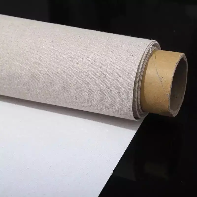 Misto lino Innescato Tela Bianca Per La di Alta Qualità Strato di Olio Tela Cancas Per Pittura di Lino Impermeabile Rifornimenti di Arte Per Artista 5M UN rotolo 3