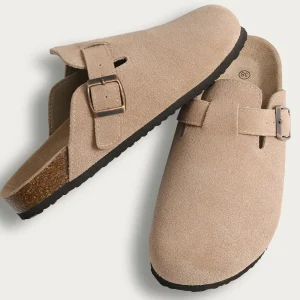 Pantofole Crestar in pelle scamosciata di sughero per donna Moda uomo Zoccoli Scarpe Pantofole da esterno antiscivolo classiche in sughero con supporto per l'arco plantare 1