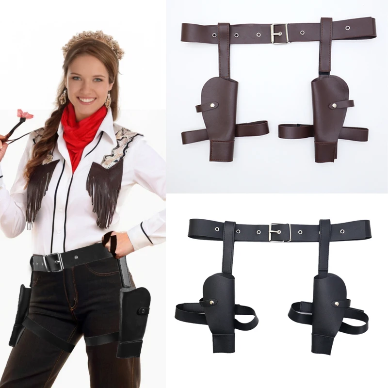 Copri vita in pelle PU alla moda Cintura decorativa stile cowboy occidentale Accessori per giochi di ruolo cosplay disponibili per uomo donna 1