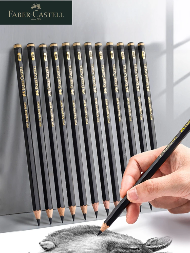 Faber-Castell 8/12pcs Set Matte Sketch Pencil Art Graphite per schizzo Black Lead Writing Drawing matite di grafite forniture 6