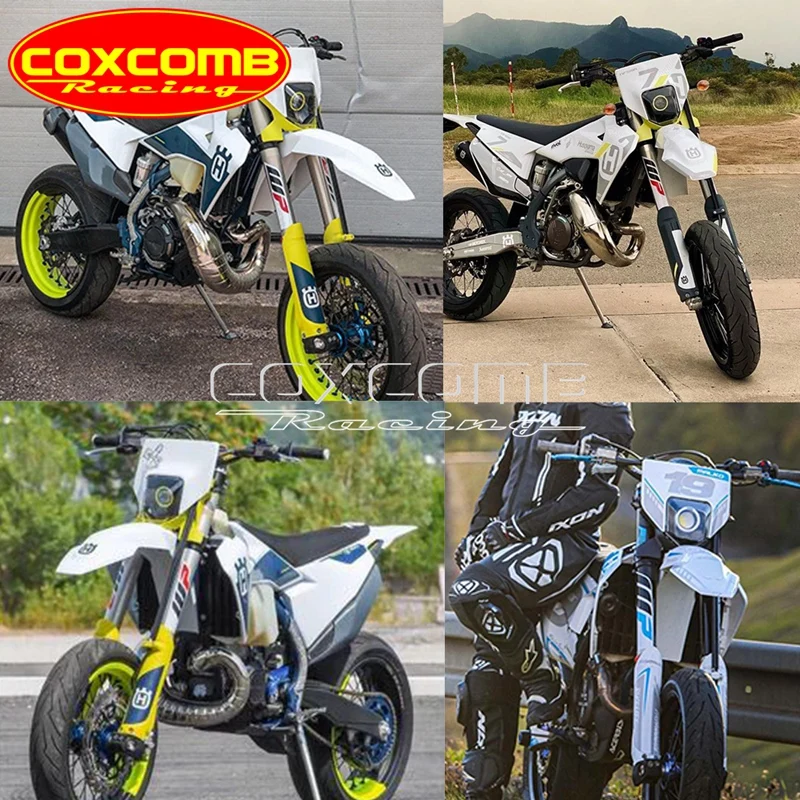 Moto Dual Sport LED Angolo Occhio Faro Fuoristrada Luci Fronte Lampade Protezione Per Le Mani Paramani Per Husqvarna TE 150 300 250 6