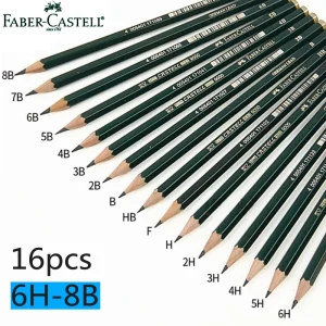 Faber Castell 16 Pcs Disegno A Matita 8B 7B 6B 5B 4B 3B 2B B HB F H 2 H 3 H 4 H 5 H 6 H Standard Matite per la Scuola Schizzo A Matita Set 1