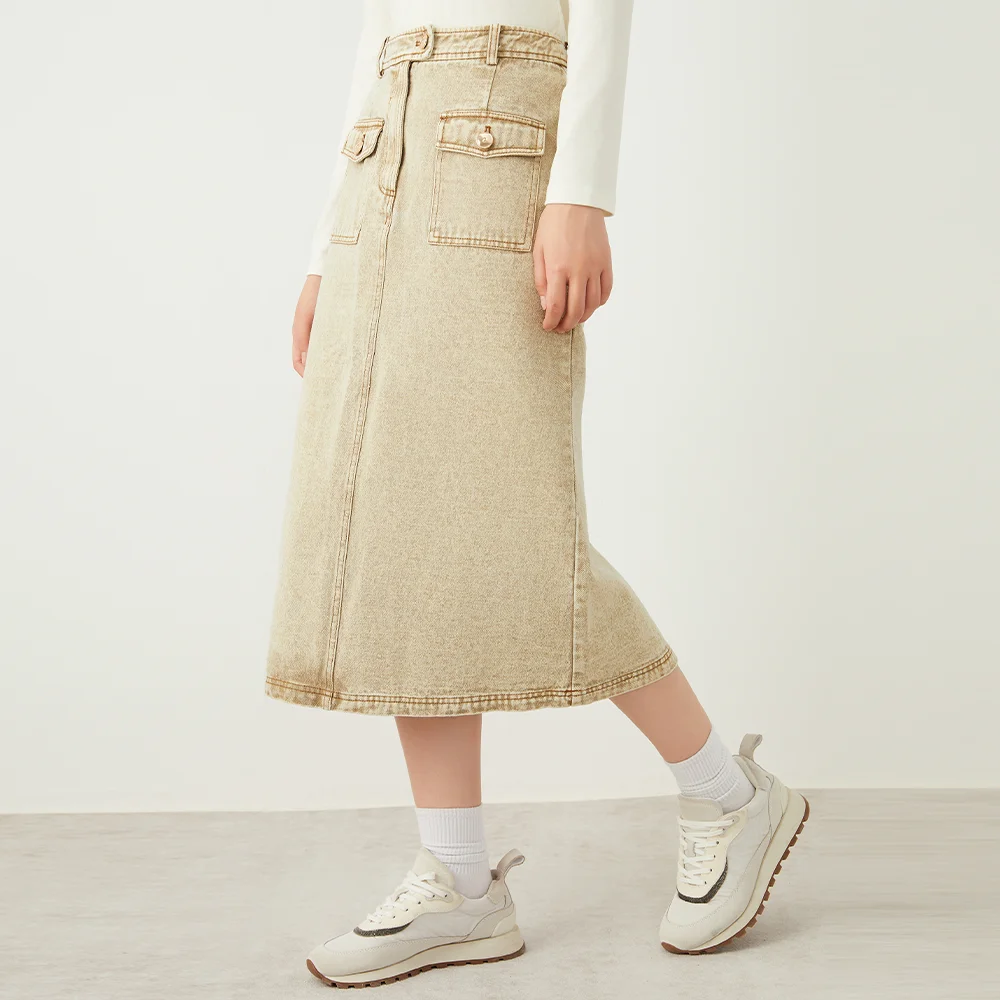 K2261W gonne lunghe in puro cotone di alta qualità da donna di lusso per gonne Jeans denim da donna 2