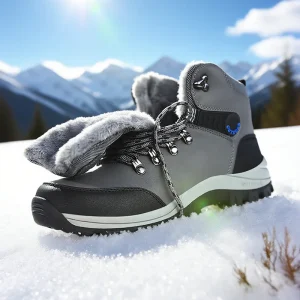Stivali da neve invernali da uomo Sneakers alte impermeabili Stivali da arrampicata in peluche caldi Scarpe da alpinismo multifunzione per il tempo libero in peluche 1