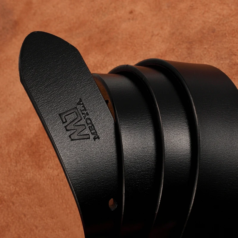 MEDYLA Cinture da uomo Cintura jeans in pelle di mucca Cintura da uomo in vera pelle Cintura da uomo con fibbia ad ardiglione in lega morbida 4