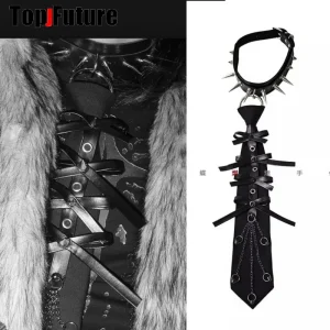 Donna Uomo Unsex Steampunk Y2K Ragazza Gotica Lolita Pigro Versatile Bello SpikeTrendy Spike JK papillon Rivetto Cravatte Pre-legato Girocollo 1