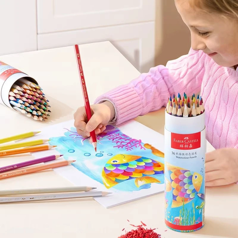 Faber Castell Set di matite colorate 24/36/48 colori Artisti per disegnare Schizzi Ombreggiatura Matita da colorare Piombo Cancelleria scolastica 6