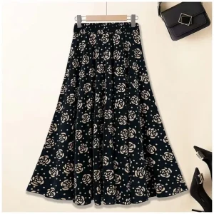 2025 Gonna floreale da donna estiva nuovo stile Moda Allentata Semplicità Tendenza Gonna a trapezio Gonna floreale Gonna temperamento 1