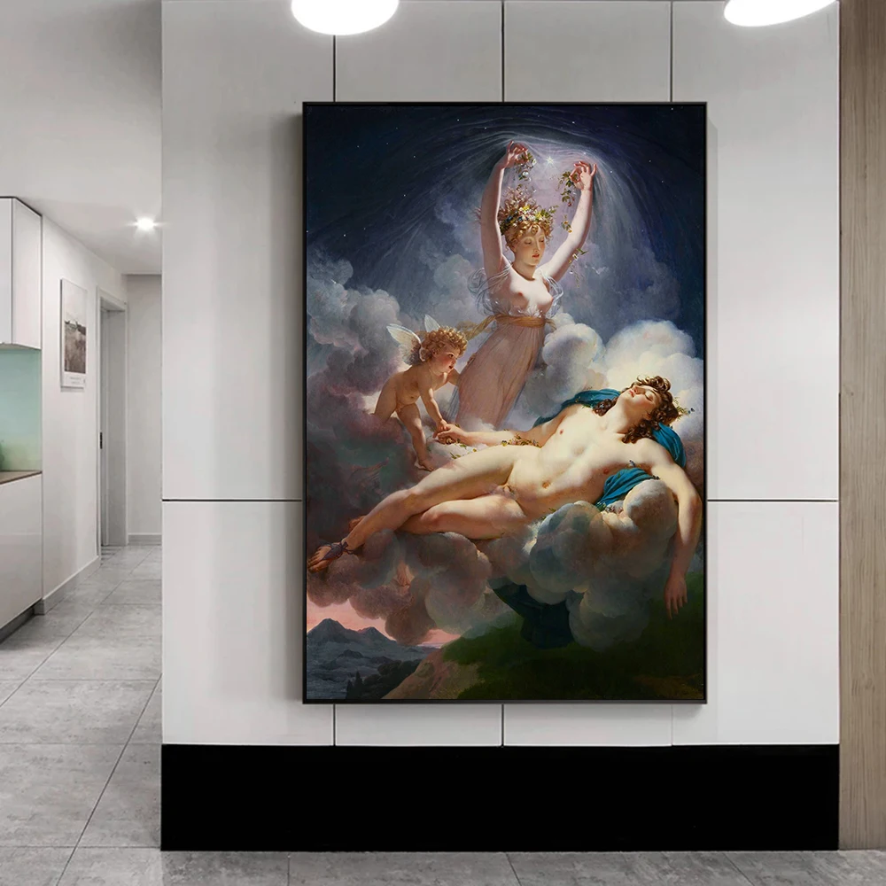 Famoso dipinto arte guin Aurora e ephalus poster e stampe su tela pittura immagini di arte della parete per soggiorno decorazioni per la casa 3