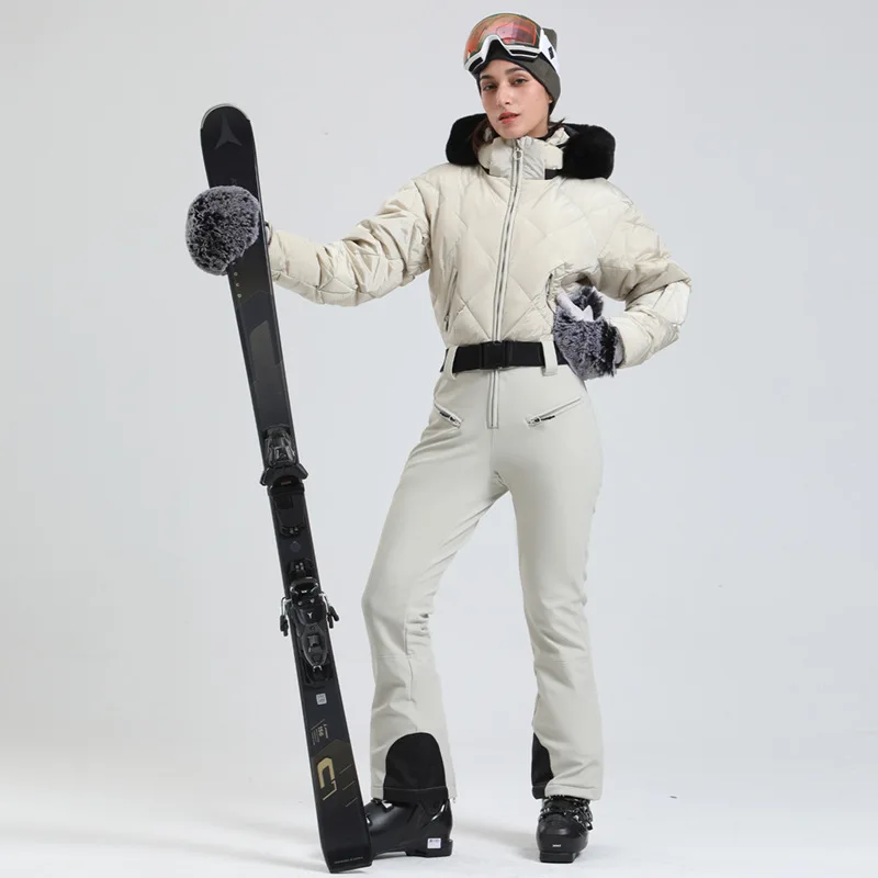 Gsou Snow Winter Donna Warm Down Snowsuit Sci all'aperto Caldo impermeabile antivento Snowboard Tuta intera Tuta da sci alla moda 2