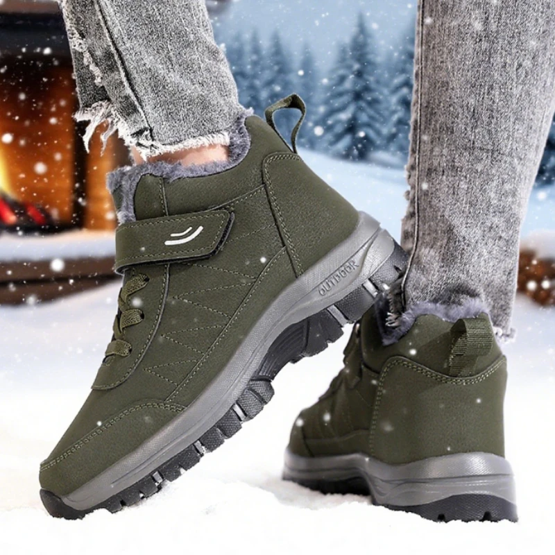 Scarpe da ginnastica da donna alla moda per l'autunno e l'inverno Comfort foderate antiscivolo con suola morbida Scarpe per anziani Nuove scarpe da ginnastica piatte da passeggio calde 6