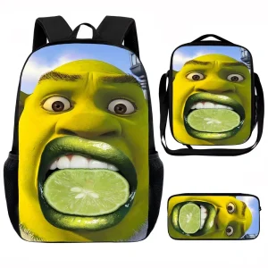 Zaino scolastico per bambini Movie S-shreks, borse per il pranzo, borse per matite, borse per la scuola per ragazzi e ragazze, miglior regalo 1