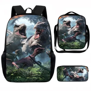 Zaino scolastico per bambini Movie J-jurassic W-worlds, borse per il pranzo, borse per matite, borse per la scuola per ragazzi e ragazze, miglior regalo 1