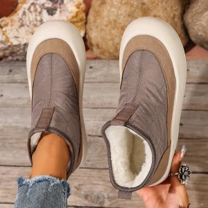 Stivali da neve con fondo spesso antiscivolo in piumino Scarpe invernali comode con fondo morbido casual foderate in pile da donna 1