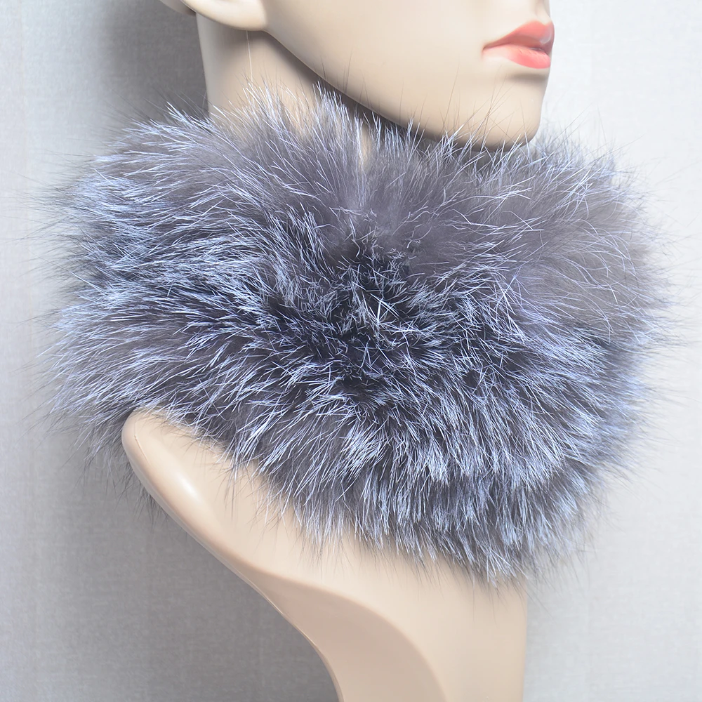 2025 Vera Pelliccia di Volpe Sciarpa di Pelliccia Fascia Delle Donne Anello di Inverno Sciarpe di Pelliccia di Volpe di Lusso Scaldacollo Buon Elastico 100% Silenziatori di Pelliccia Naturale 6