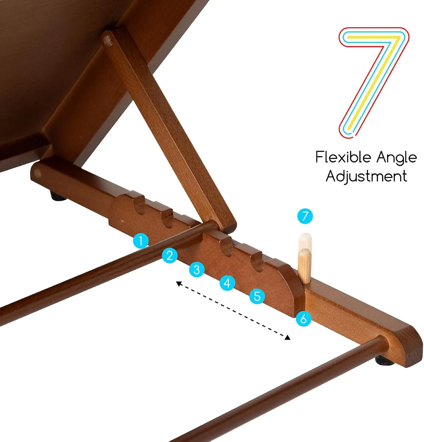 Cavalletto da tavolo A3 con clip per pagine, tavola da disegno versatile 2 in 1 e supporto per libri, regolabile in 7 posizioni, pieghevole, ideale per pittura, lettura o ricettari 2