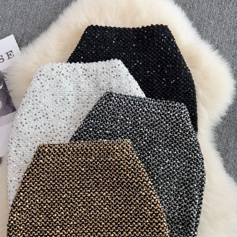 Gonne per le donne elegante gonna donna con paillettes ufficio formale Premium Chic ed elegante V offerta di lusso originale caldo stile coreano su 5