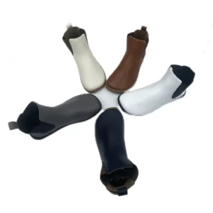 Tipsietoes Chelsea Stivali autunnali in vera pelle di mucca a piedi nudi con fodera in lana all'interno per le donne Scatola con dita dei piedi più larghe Leggera 1