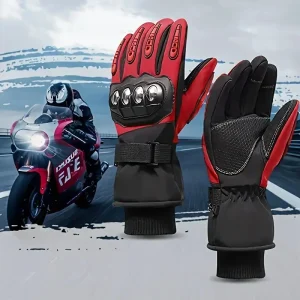 Guanti da moto antivento impermeabili da corsa in pelle calda invernale per ciclismo, bicicletta, equitazione, guanti di protezione dal freddo 1
