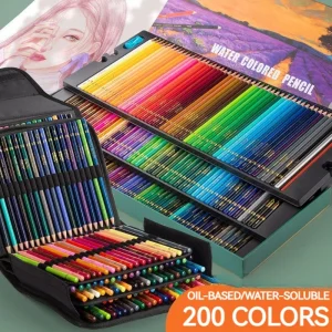 48/72/120/150/200 colori Matite a olio colorate professionali Piombo Matite da disegno per acquerello con custodia Set di materiali artistici 1