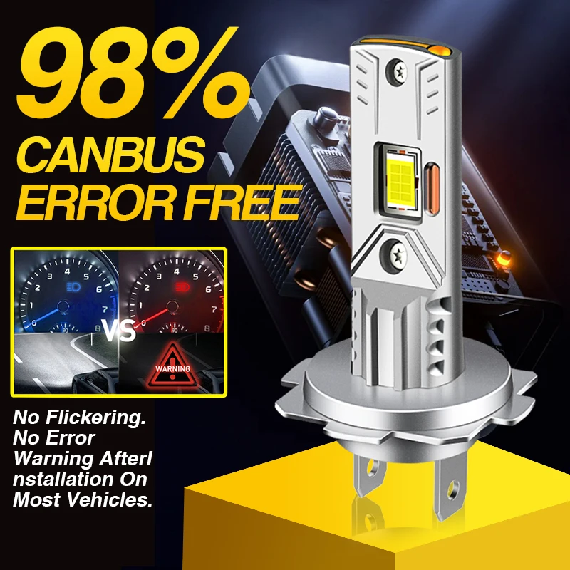 No Error Plug & Play DC12v LED Faro della luce del motociclo 60W H7 Super Bright 6000K Bianco CSP Lampadina a LED per Kawasaki Z900 2017-2019 3