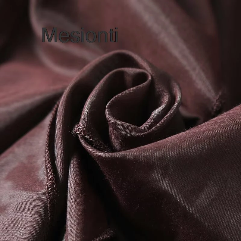 Gonne da donna eleganti a vita alta Autunno a strati da spiaggia di lusso Y2k A-line Midi Gonna marrone femminile in filato vintage 6