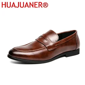 Primavera Autunno Prom Sera Mocassini in pelle casual da uomo lunghi Slip on maschili Scarpe basse da uomo Brogue retrò Scarpe comode di lusso 1