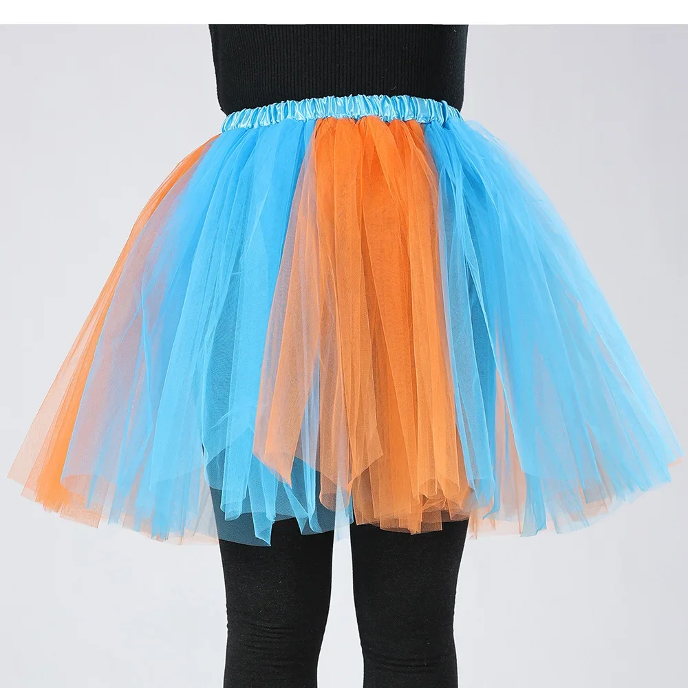 Gonna gonfia in rete per adulti Costume in tulle a blocchi di colore Abbigliamento da prestazione Abbigliamento cosplay Gonne giocose Produttore cinese 5