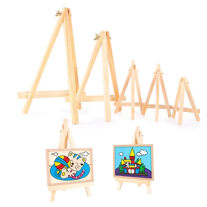 1/5 pezzi mini cavalletto in legno naturale cornice treppiede display riunione tavolo di nozze nome supporto per carta espositore per bambini pittura artigianale 1