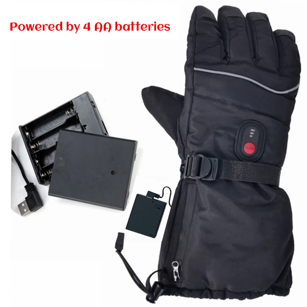 Guanti riscaldati USB Touchscreen impermeabile Guanti a 3 livelli di temperatura per uomo Donna Camma da escursionismo per motociclismo invernale per interni ed esterni 4