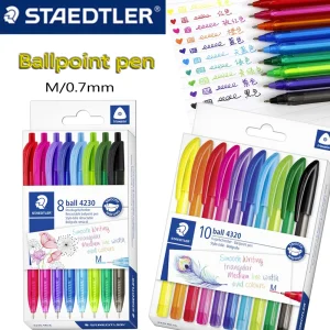 2025 Nuovo 8/10 Colori/Set STAEDTLER Penna a sfera a base di olio M/0.7mm Colorato Forniture per ufficio scolastico Kawaii Cancelleria Rifornimenti d'arte 1