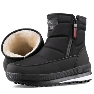 Stivali da neve da uomo in lana peluche caldo da uomo stivali casual in cotone 2025 nuovi stivali invernali scarpe maschili impermeabili stivaletti per adulti antiscivolo 1