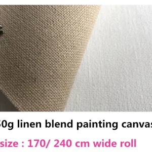 Rotolo largo 1.7m/2.2m struttura media 650g rotolo di tela di lino per pittura molto pesante 1