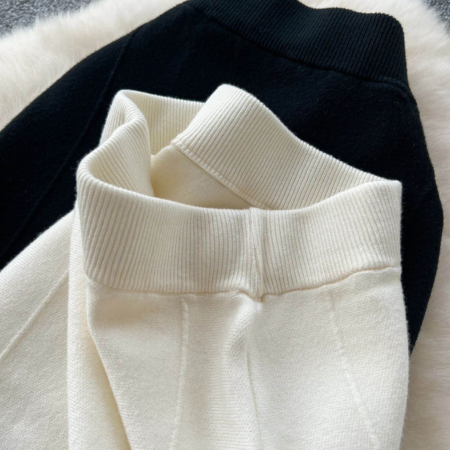 Gonna lavorata a maglia vintage a vita alta Gonna longuette da ufficio a coda di pesce con spacco arricciato Gonna di lana autunno inverno 5