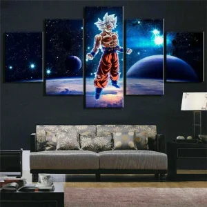 Manga 5 Pannelli Dragon Ball Goku Super Saiyan Parete Anime Poster Comico Tela Pittura Immagine Casa Soggiorno Regalo Murale Cudros 1