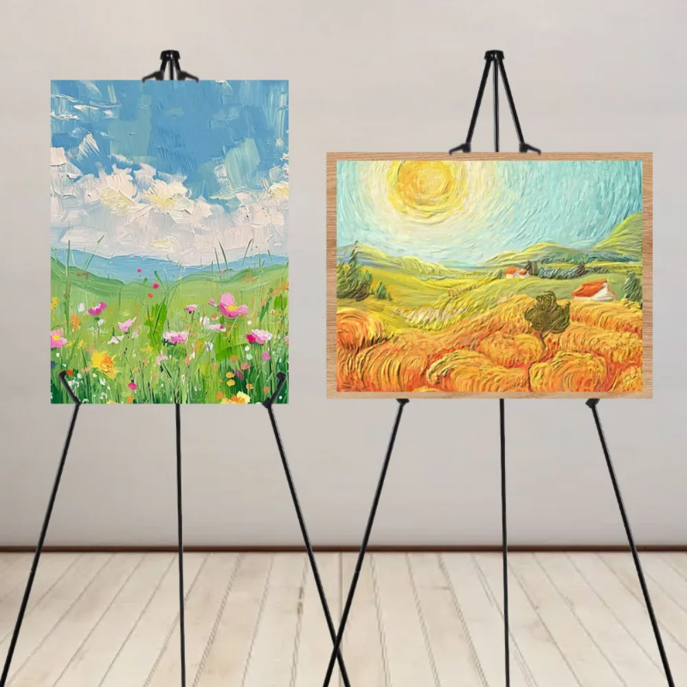 Espositore da cavalletto di base alto 66", poster da pavimento istantaneo pieghevole e portatile per le arti della pittura di visualizzazione di poster di cartelli di nozze 4