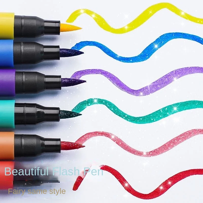 24/48/72/96 colori doppia punta a pennello glitter pennarelli artistici pennarelli per vernice metallica artigianato fai da te carte di compleanno, creazione di poster, album 3