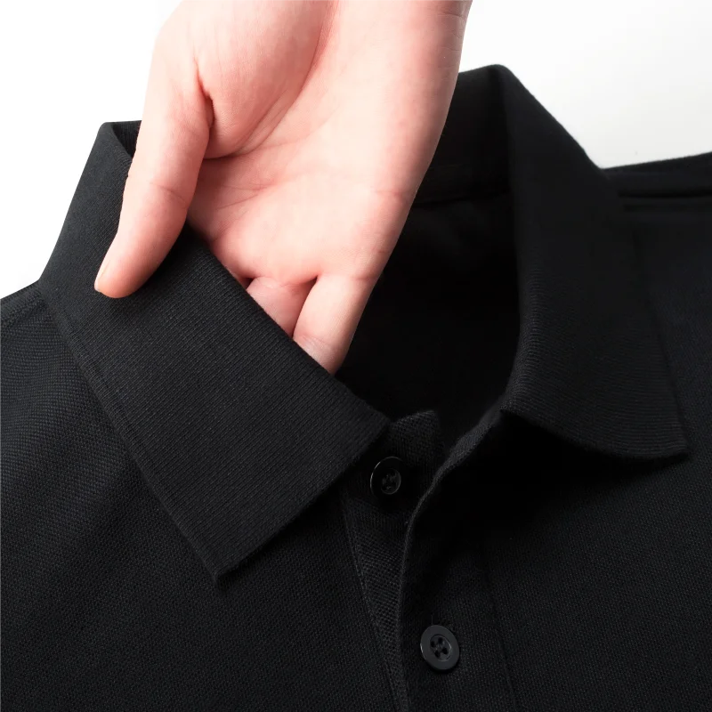 Polo in cotone a maniche lunghe, maglietta traspirante primaverile e autunnale da uomo e da donna, abbigliamento da lavoro con ricamo logo stampato 3