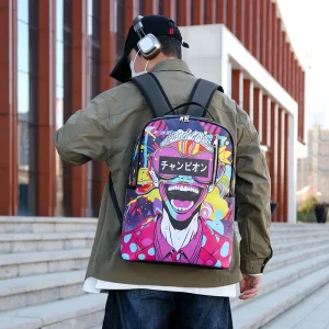 Moda uomo e donna PU graffiti zaino di grande capacità zaino per studenti borsa da viaggio mochila mochilas de hombre borsa da scuola 1
