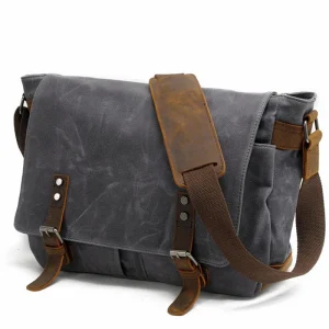 Borsa a tracolla da uomo in tela cerata spessa di nuova moda Borsa a tracolla da uomo Borsa a tracolla per il tempo libero maschile vintage Casual Boy 1