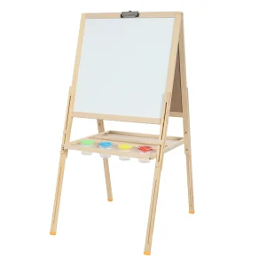 Cavalletto artistico in legno per bambini, cornice da disegno, supporto pieghevole per lavagna, cavalletto per lavagna con supporto, lavagna multifunzionale 2 in 1 1