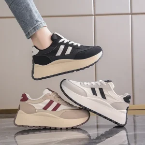 2024 autunno Primavera Fondo spesso Scarpe da donna Casual Patchwork Scarpe da ginnastica in pelle Casual Scarpe vulcanizzate Donna Chaussure Femme 1