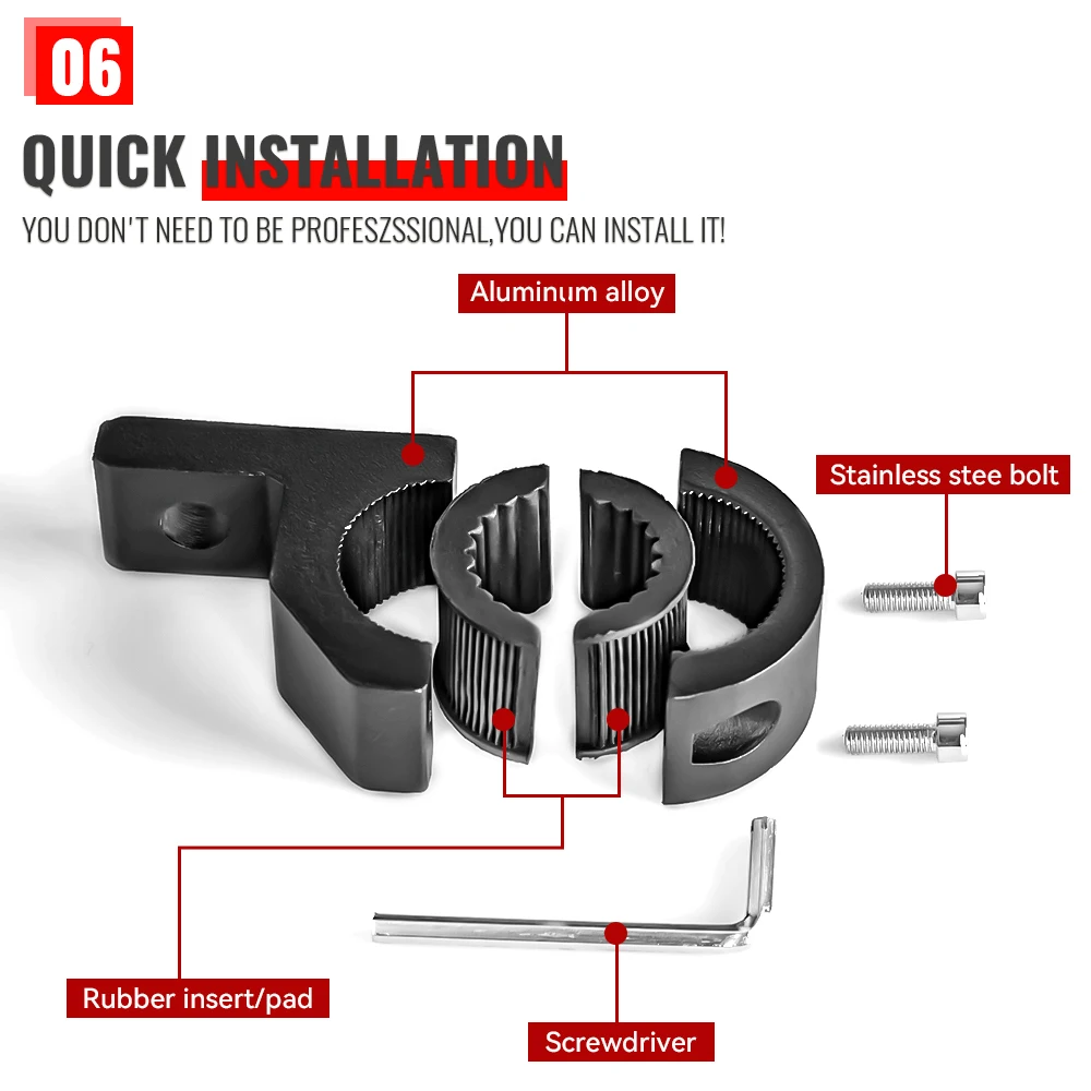 Staffa di montaggio Hot Bull Bar Faretto per luce di guida fendinebbia Staffa di morsetto universale per supporto per fendinebbia per auto e moto 6