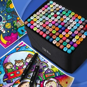 Set di pennarelli per arte alcolica a doppia punta 24-168 colori, penne per schizzi professionali per disegnare/schizzi/manga, creatori per adulti e studenti 1